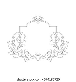 Vintage baroque ornament retro pattern antique style acanthus. Decorative design element filigree calligraphy vector. You can use for wedding decoration of greeting card and laser cutting.