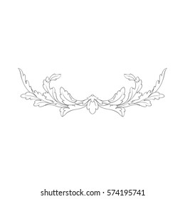 Vintage baroque ornament retro pattern antique style acanthus. Decorative design element filigree calligraphy vector. You can use for wedding decoration of greeting card and laser cutting.