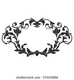 Vintage baroque ornament retro pattern antique style acanthus. Decorative design element filigree calligraphy vector. You can use for wedding decoration of greeting card and laser cutting.