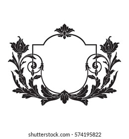 Vintage baroque ornament retro pattern antique style acanthus. Decorative design element filigree calligraphy vector. You can use for wedding decoration of greeting card and laser cutting.