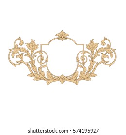 Vintage baroque ornament retro pattern antique style acanthus. Decorative design element filigree calligraphy vector. You can use for wedding decoration of greeting card and laser cutting.