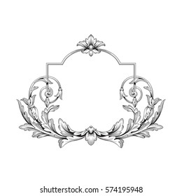 Vintage baroque ornament retro pattern antique style acanthus. Decorative design element filigree calligraphy vector. You can use for wedding decoration of greeting card and laser cutting.