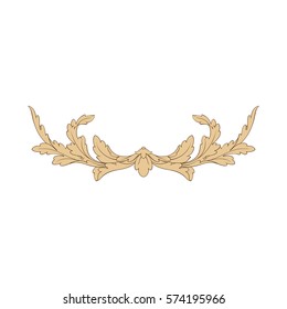 Vintage baroque ornament retro pattern antique style acanthus. Decorative design element filigree calligraphy vector. You can use for wedding decoration of greeting card and laser cutting.