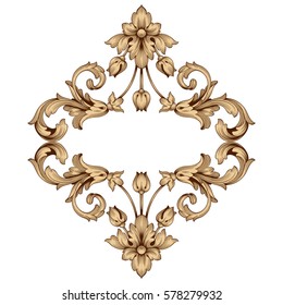 Vintage baroque ornament retro pattern antique style acanthus. Decorative design element filigree calligraphy vector. You can use for wedding decoration of greeting card and laser cutting.