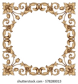 Vintage baroque ornament retro pattern antique style acanthus. Decorative design element filigree calligraphy vector. You can use for wedding decoration of greeting card and laser cutting.