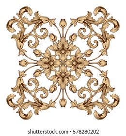 Vintage baroque ornament retro pattern antique style acanthus. Decorative design element filigree calligraphy vector. You can use for wedding decoration of greeting card and laser cutting.