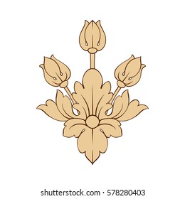 Vintage baroque ornament retro pattern antique style acanthus. Decorative design element filigree calligraphy vector. You can use for wedding decoration of greeting card and laser cutting.