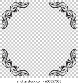 Vintage baroque ornament retro pattern antique style acanthus. Decorative design element filigree calligraphy vector. You can use for wedding decoration of greeting card and laser cutting.