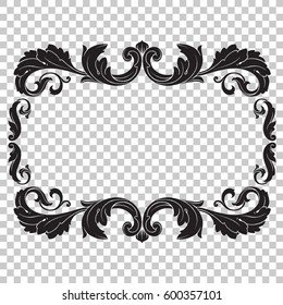 Vintage baroque ornament retro pattern antique style acanthus. Decorative design element filigree calligraphy vector. You can use for wedding decoration of greeting card and laser cutting.