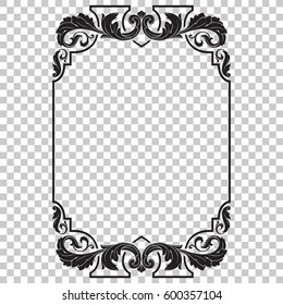 Vintage baroque ornament retro pattern antique style acanthus. Decorative design element filigree calligraphy vector. You can use for wedding decoration of greeting card and laser cutting.