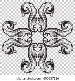 Vintage baroque ornament retro pattern antique style acanthus. Decorative design element filigree calligraphy vector. You can use for wedding decoration of greeting card and laser cutting.