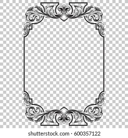 Vintage baroque ornament retro pattern antique style acanthus. Decorative design element filigree calligraphy vector. You can use for wedding decoration of greeting card and laser cutting.