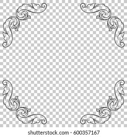 Vintage baroque ornament retro pattern antique style acanthus. Decorative design element filigree calligraphy vector. You can use for wedding decoration of greeting card and laser cutting.