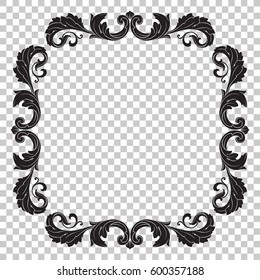 Vintage baroque ornament retro pattern antique style acanthus. Decorative design element filigree calligraphy vector. You can use for wedding decoration of greeting card and laser cutting.