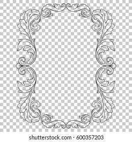 Vintage baroque ornament retro pattern antique style acanthus. Decorative design element filigree calligraphy vector. You can use for wedding decoration of greeting card and laser cutting.