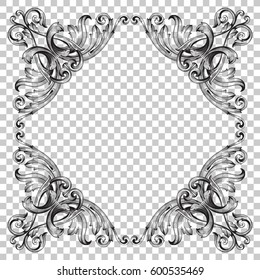 Vintage baroque ornament retro pattern antique style acanthus. Decorative design element filigree calligraphy vector. You can use for wedding decoration of greeting card and laser cutting