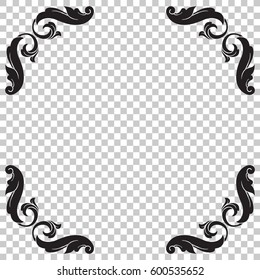 Vintage baroque ornament retro pattern antique style acanthus. Decorative design element filigree calligraphy vector. You can use for wedding decoration of greeting card and laser cutting