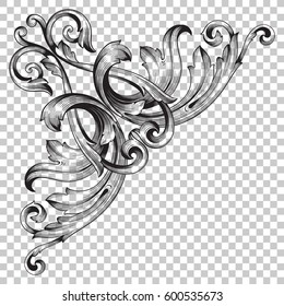 Vintage baroque ornament retro pattern antique style acanthus. Decorative design element filigree calligraphy vector. You can use for wedding decoration of greeting card and laser cutting