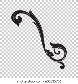 Vintage baroque ornament retro pattern antique style acanthus. Decorative design element filigree calligraphy vector. You can use for wedding decoration of greeting card and laser cutting