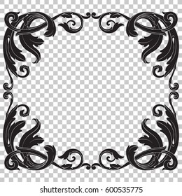 Vintage baroque ornament retro pattern antique style acanthus. Decorative design element filigree calligraphy vector. You can use for wedding decoration of greeting card and laser cutting
