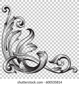 Vintage baroque ornament retro pattern antique style acanthus. Decorative design element filigree calligraphy vector. You can use for wedding decoration of greeting card and laser cutting