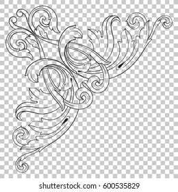 Vintage baroque ornament retro pattern antique style acanthus. Decorative design element filigree calligraphy vector. You can use for wedding decoration of greeting card and laser cutting