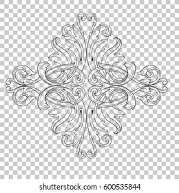 Vintage baroque ornament retro pattern antique style acanthus. Decorative design element filigree calligraphy vector. You can use for wedding decoration of greeting card and laser cutting