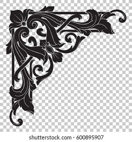 Vintage baroque ornament retro pattern antique style acanthus. Decorative design element filigree calligraphy vector. You can use for wedding decoration of greeting card and laser cutting.