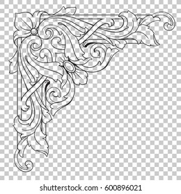 Vintage baroque ornament retro pattern antique style acanthus. Decorative design element filigree calligraphy vector. You can use for wedding decoration of greeting card and laser cutting.