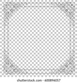 Vintage baroque ornament retro pattern antique style acanthus. Decorative design element filigree calligraphy vector. You can use for wedding decoration of greeting card and laser cutting.