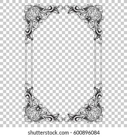 Vintage baroque ornament retro pattern antique style acanthus. Decorative design element filigree calligraphy vector. You can use for wedding decoration of greeting card and laser cutting.