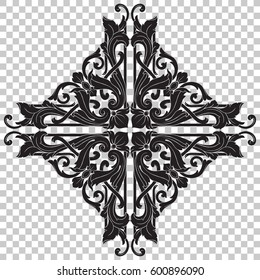 Vintage baroque ornament retro pattern antique style acanthus. Decorative design element filigree calligraphy vector. You can use for wedding decoration of greeting card and laser cutting.