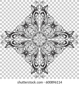 Vintage baroque ornament retro pattern antique style acanthus. Decorative design element filigree calligraphy vector. You can use for wedding decoration of greeting card and laser cutting.