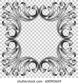 Vintage baroque ornament retro pattern antique style acanthus. Decorative design element filigree calligraphy vector. You can use for wedding decoration of greeting card and laser cutting