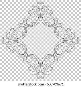 Vintage baroque ornament retro pattern antique style acanthus. Decorative design element filigree calligraphy vector. You can use for wedding decoration of greeting card and laser cutting