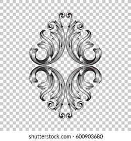 Vintage baroque ornament retro pattern antique style acanthus. Decorative design element filigree calligraphy vector. You can use for wedding decoration of greeting card and laser cutting