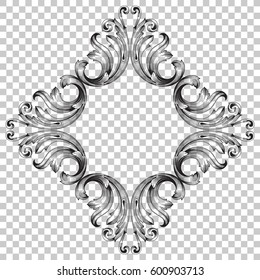 Vintage baroque ornament retro pattern antique style acanthus. Decorative design element filigree calligraphy vector. You can use for wedding decoration of greeting card and laser cutting