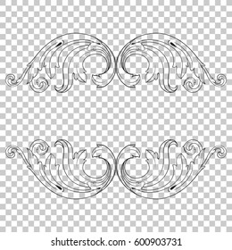 Vintage baroque ornament retro pattern antique style acanthus. Decorative design element filigree calligraphy vector. You can use for wedding decoration of greeting card and laser cutting