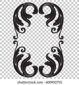 Vintage baroque ornament retro pattern antique style acanthus. Decorative design element filigree calligraphy vector. You can use for wedding decoration of greeting card and laser cutting