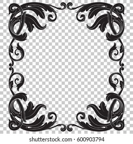 Vintage baroque ornament retro pattern antique style acanthus. Decorative design element filigree calligraphy vector. You can use for wedding decoration of greeting card and laser cutting