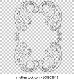 Vintage baroque ornament retro pattern antique style acanthus. Decorative design element filigree calligraphy vector. You can use for wedding decoration of greeting card and laser cutting