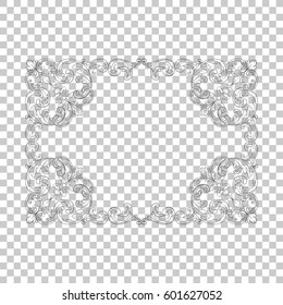 Vintage baroque ornament retro pattern antique style acanthus. Decorative design element filigree calligraphy vector. You can use for wedding decoration of greeting card and laser cutting