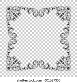 Vintage baroque ornament retro pattern antique style acanthus. Decorative design element filigree calligraphy vector. You can use for wedding decoration of greeting card and laser cutting