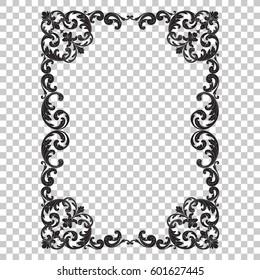 Vintage baroque ornament retro pattern antique style acanthus. Decorative design element filigree calligraphy vector. You can use for wedding decoration of greeting card and laser cutting