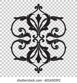 Vintage baroque ornament retro pattern antique style acanthus. Decorative design element filigree calligraphy vector. You can use for wedding decoration of greeting card and laser cutting.