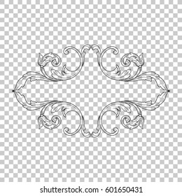 Vintage baroque ornament retro pattern antique style acanthus. Decorative design element filigree calligraphy vector. You can use for wedding decoration of greeting card and laser cutting.