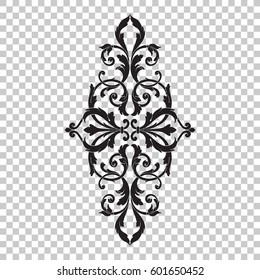 Vintage baroque ornament retro pattern antique style acanthus. Decorative design element filigree calligraphy vector. You can use for wedding decoration of greeting card and laser cutting.