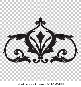 Vintage baroque ornament retro pattern antique style acanthus. Decorative design element filigree calligraphy vector. You can use for wedding decoration of greeting card and laser cutting.