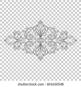 Vintage baroque ornament retro pattern antique style acanthus. Decorative design element filigree calligraphy vector. You can use for wedding decoration of greeting card and laser cutting.
