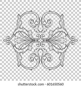 Vintage baroque ornament retro pattern antique style acanthus. Decorative design element filigree calligraphy vector. You can use for wedding decoration of greeting card and laser cutting.